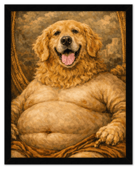 Thumbnail for Personalized Funny Fat Pet Portrait Wall Art - Custom Dog or Cat Print from Photo, Turn Your Pet’s Picture Into a Quirky Poster, Playful Animal Decor, Gifts for Pet Owners, Whimsical Vintage Artwork - Front View