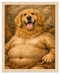 Thumbnail for Personalized Funny Fat Pet Portrait Wall Art - Custom Dog or Cat Print from Photo, Turn Your Pet’s Picture Into a Quirky Poster, Playful Animal Decor, Gifts for Pet Owners, Whimsical Vintage Artwork - Front View