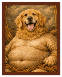 Thumbnail for Personalized Funny Fat Pet Portrait Wall Art - Custom Dog or Cat Print from Photo, Turn Your Pet’s Picture Into a Quirky Poster, Playful Animal Decor, Gifts for Pet Owners, Whimsical Vintage Artwork - Front View