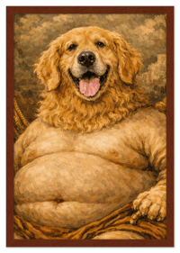 Thumbnail for Personalized Funny Fat Pet Portrait Wall Art - Custom Dog or Cat Print from Photo, Turn Your Pet’s Picture Into a Quirky Poster, Playful Animal Decor, Gifts for Pet Owners, Whimsical Vintage Artwork - Front View