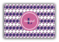 Thumbnail for Personalized Geo Squared Canvas Wrap & Photo Print - Purple with Circle Nameplate - Front View