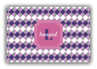 Thumbnail for Personalized Geo Squared Canvas Wrap & Photo Print - Purple with Stamp Nameplate - Front View