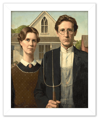 Thumbnail for Personalized Gothic Farm Couple Portrait - Create Your Own Farmer and Wife Wall Art from Photo, Funny Gifts for Couples, Custom Farmhouse Poster, Vintage Home Decor Print, Unique Humorous Artwork - Front View
