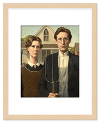 Thumbnail for Personalized Gothic Farm Couple Portrait - Create Your Own Farmer and Wife Wall Art from Photo, Funny Gifts for Couples, Custom Farmhouse Poster, Vintage Home Decor Print, Unique Humorous Artwork - Front View