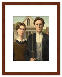 Thumbnail for Personalized Gothic Farm Couple Portrait - Create Your Own Farmer and Wife Wall Art from Photo, Funny Gifts for Couples, Custom Farmhouse Poster, Vintage Home Decor Print, Unique Humorous Artwork - Front View