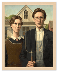 Thumbnail for Personalized Gothic Farm Couple Portrait - Create Your Own Farmer and Wife Wall Art from Photo, Funny Gifts for Couples, Custom Farmhouse Poster, Vintage Home Decor Print, Unique Humorous Artwork - Front View