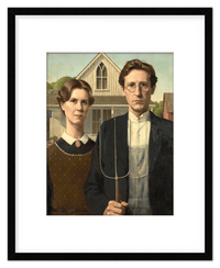 Thumbnail for Personalized Gothic Farm Couple Portrait - Create Your Own Farmer and Wife Wall Art from Photo, Funny Gifts for Couples, Custom Farmhouse Poster, Vintage Home Decor Print, Unique Humorous Artwork - Front View