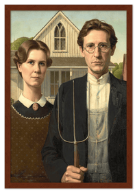 Thumbnail for Personalized Gothic Farm Couple Portrait - Create Your Own Farmer and Wife Wall Art from Photo, Funny Gifts for Couples, Custom Farmhouse Poster, Vintage Home Decor Print, Unique Humorous Artwork - Front View