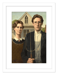 Thumbnail for Personalized Gothic Farm Couple Portrait - Create Your Own Farmer and Wife Wall Art from Photo, Funny Gifts for Couples, Custom Farmhouse Poster, Vintage Home Decor Print, Unique Humorous Artwork - Front View