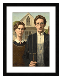 Thumbnail for Personalized Gothic Farm Couple Portrait - Create Your Own Farmer and Wife Wall Art from Photo, Funny Gifts for Couples, Custom Farmhouse Poster, Vintage Home Decor Print, Unique Humorous Artwork - Front View
