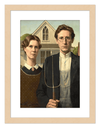 Thumbnail for Personalized Gothic Farm Couple Portrait - Create Your Own Farmer and Wife Wall Art from Photo, Funny Gifts for Couples, Custom Farmhouse Poster, Vintage Home Decor Print, Unique Humorous Artwork - Front View
