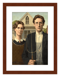 Thumbnail for Personalized Gothic Farm Couple Portrait - Create Your Own Farmer and Wife Wall Art from Photo, Funny Gifts for Couples, Custom Farmhouse Poster, Vintage Home Decor Print, Unique Humorous Artwork - Front View