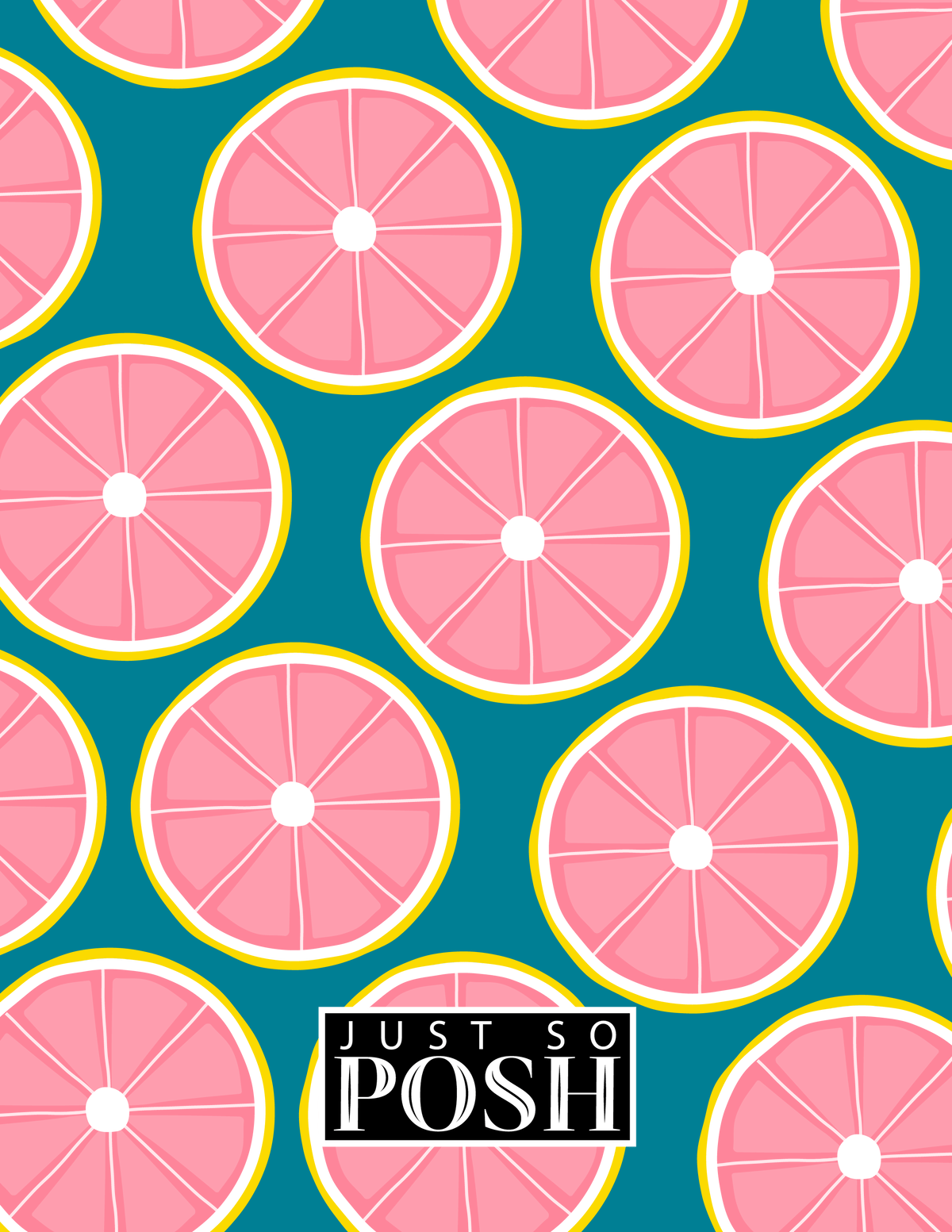Personalized Grapefruit Notebook - Rectangle Nameplate - Back View