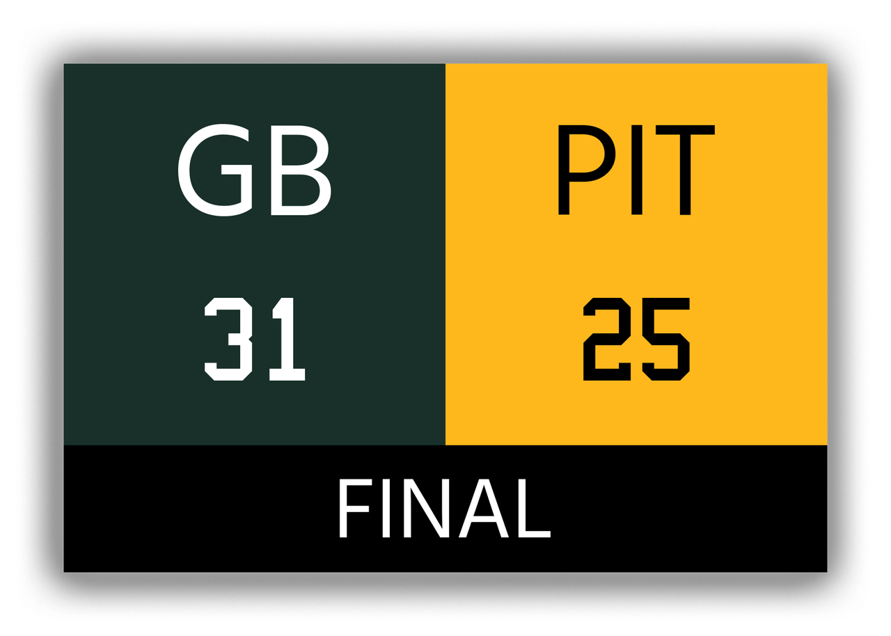 Green Bay vs Pittsburgh Canvas Wrap & Photo Print - 2010 2011 Football Championship - Front View