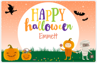 Thumbnail for Personalized Halloween Placemat I - Trick Or Treaters - Orange Background -  View