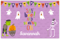 Thumbnail for Personalized Halloween Placemat III - Purple Background -  View