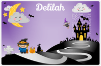 Thumbnail for Personalized Halloween Placemat VII - Spooky Hills - Witch -  View