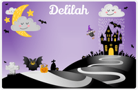 Thumbnail for Personalized Halloween Placemat VII - Spooky Hills - Bat -  View