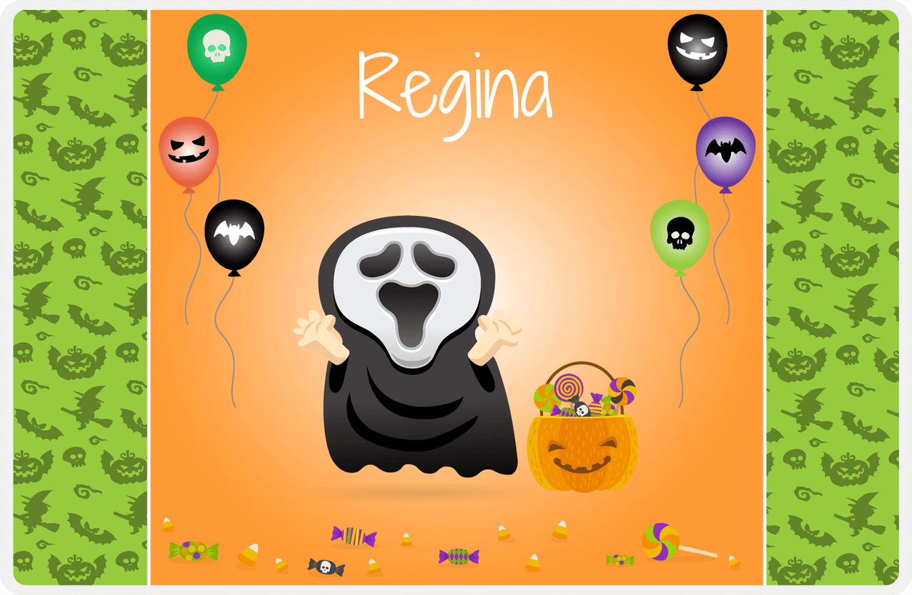 Personalized Halloween Placemat VIII - Flying Pumpkins - Screamer -  View