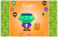 Thumbnail for Personalized Halloween Placemat VIII - Flying Pumpkins - Frankie -  View