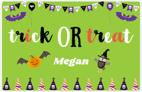 Thumbnail for Personalized Halloween Placemat X - Party Treat - Green Background -  View