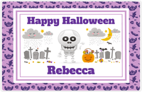 Thumbnail for Personalized Halloween Placemat XIV - Happy Halloween - Skeleton -  View