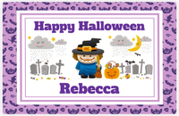 Thumbnail for Personalized Halloween Placemat XIV - Happy Halloween - Witch -  View