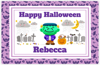 Thumbnail for Personalized Halloween Placemat XIV - Happy Halloween - Frankie -  View