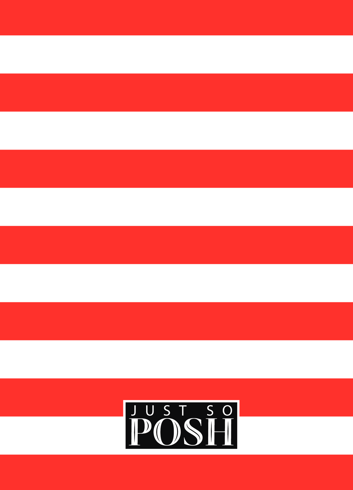 Personalized Horizontal Stripes Journal - Red and Blue - Square Nameplate - Back View