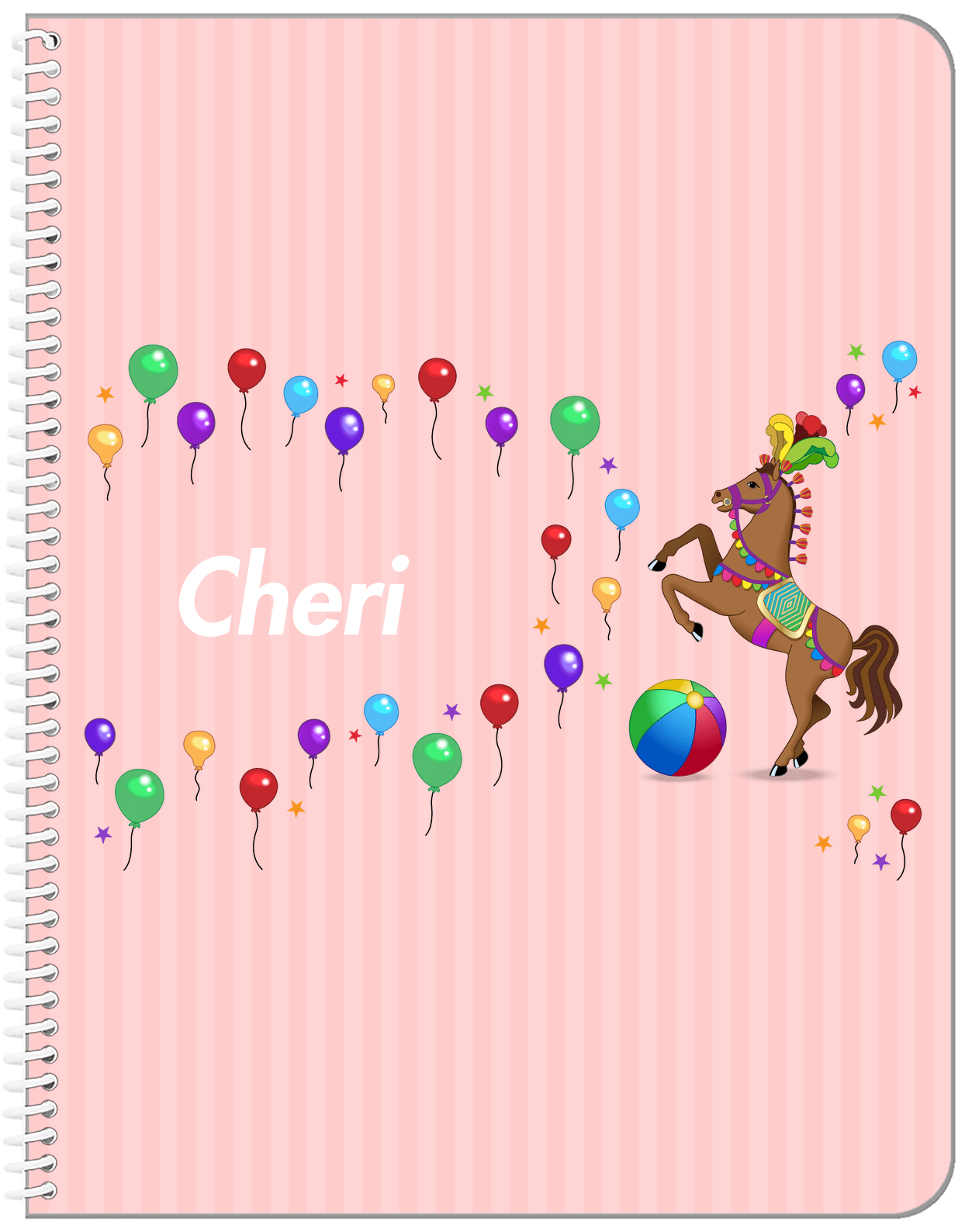 Personalized Horses Notebook II - Circus Horse - Front View
