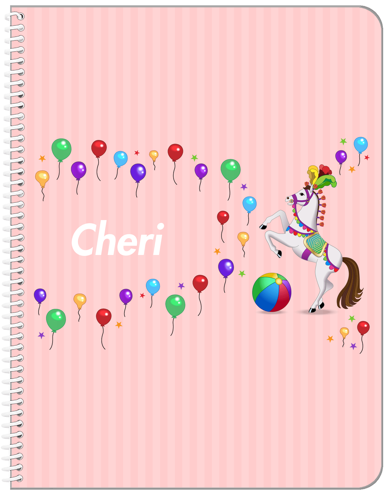 Personalized Horses Notebook II - Circus Horse - Front View