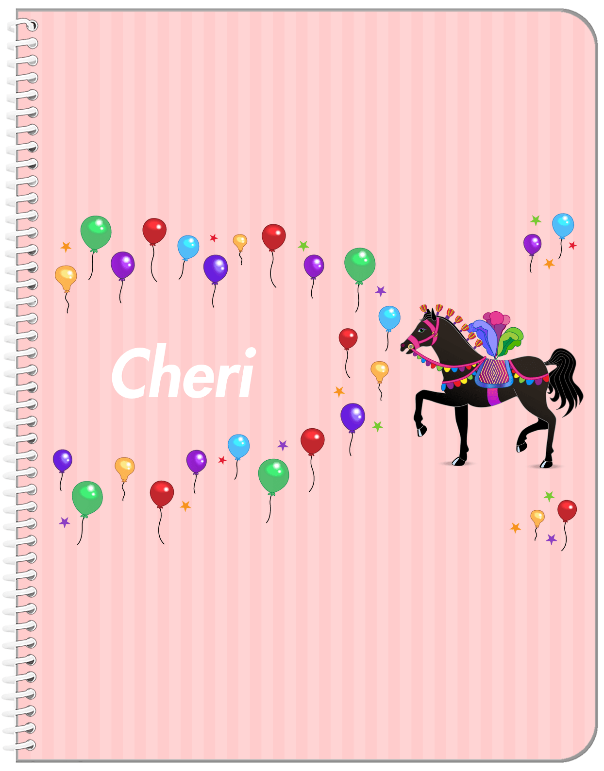 Personalized Horses Notebook II - Circus Horse - Front View