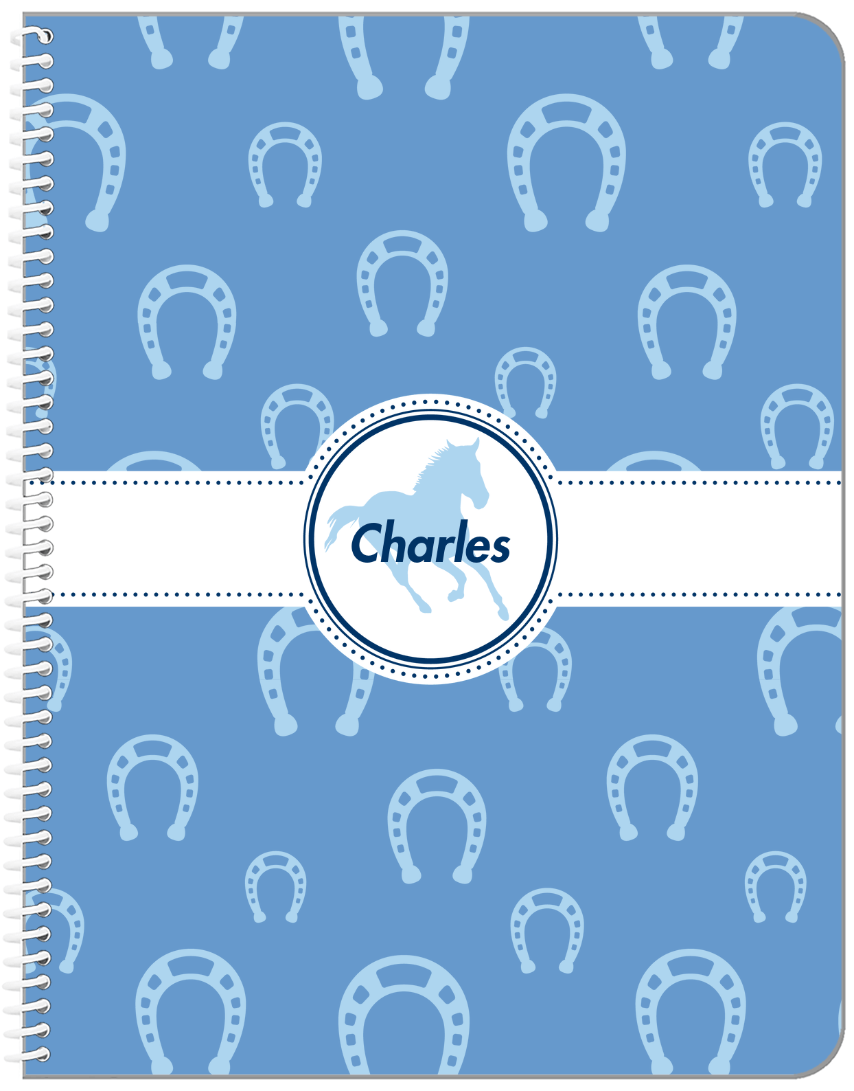 Personalized Horses Notebook VIII - Horse Silhouette I - Front View
