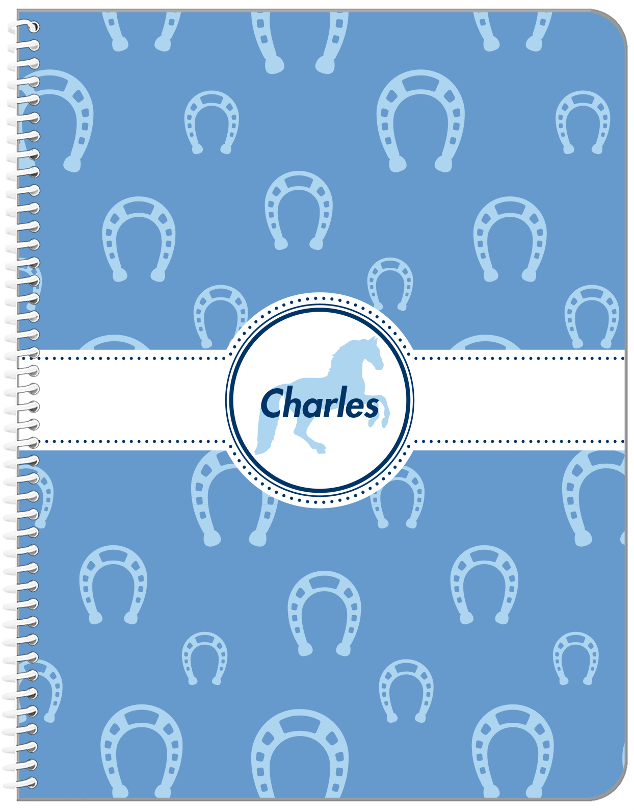 Personalized Horses Notebook VIII - Horse Silhouette VIII - Front View