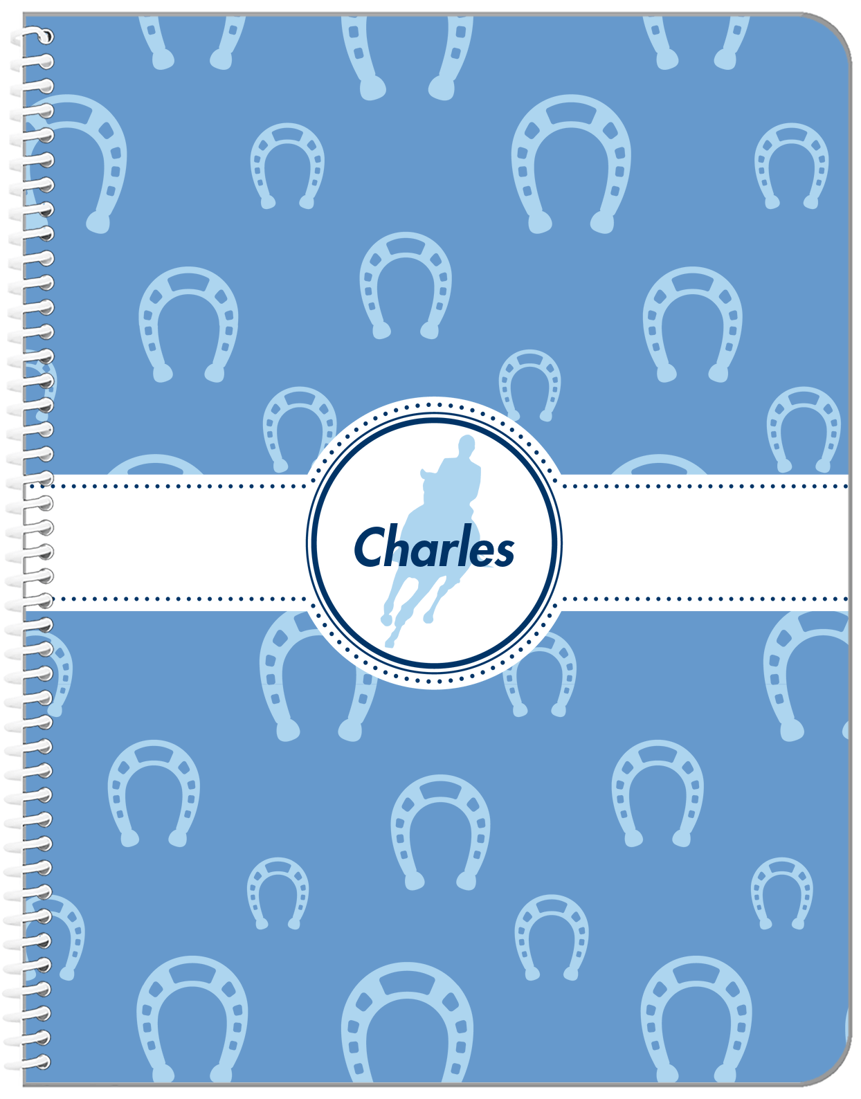 Personalized Horses Notebook VIII - Horse Silhouette XV - Front View