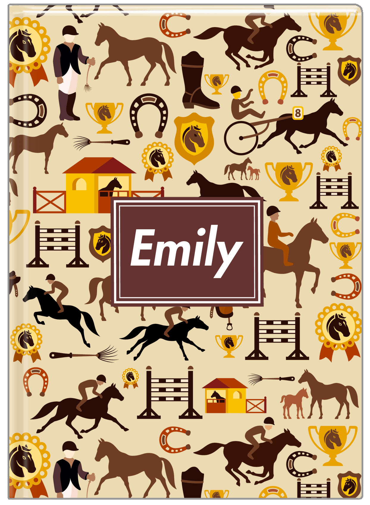 Personalized Horses Journal VI - Rectangle Nameplate - Front View