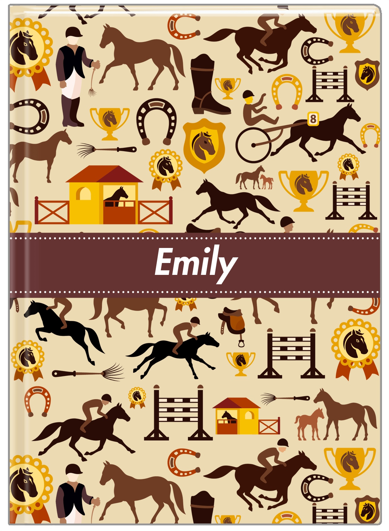 Personalized Horses Journal VI - Ribbon Nameplate - Front View