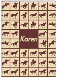 Thumbnail for Personalized Horses Journal VII - Horses Squared - Tan Background - Front View