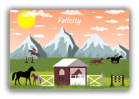Thumbnail for Personalized Horses Canvas Wrap & Photo Print I - Rocky Ranch - Orange Background - Front View