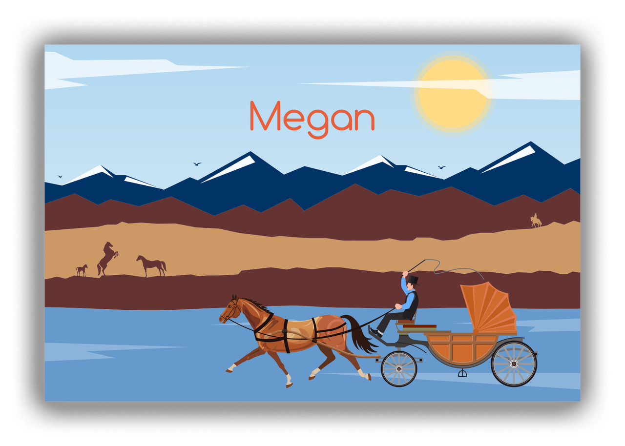 Personalized Horses Canvas Wrap & Photo Print V - Horse Cart II - Front View