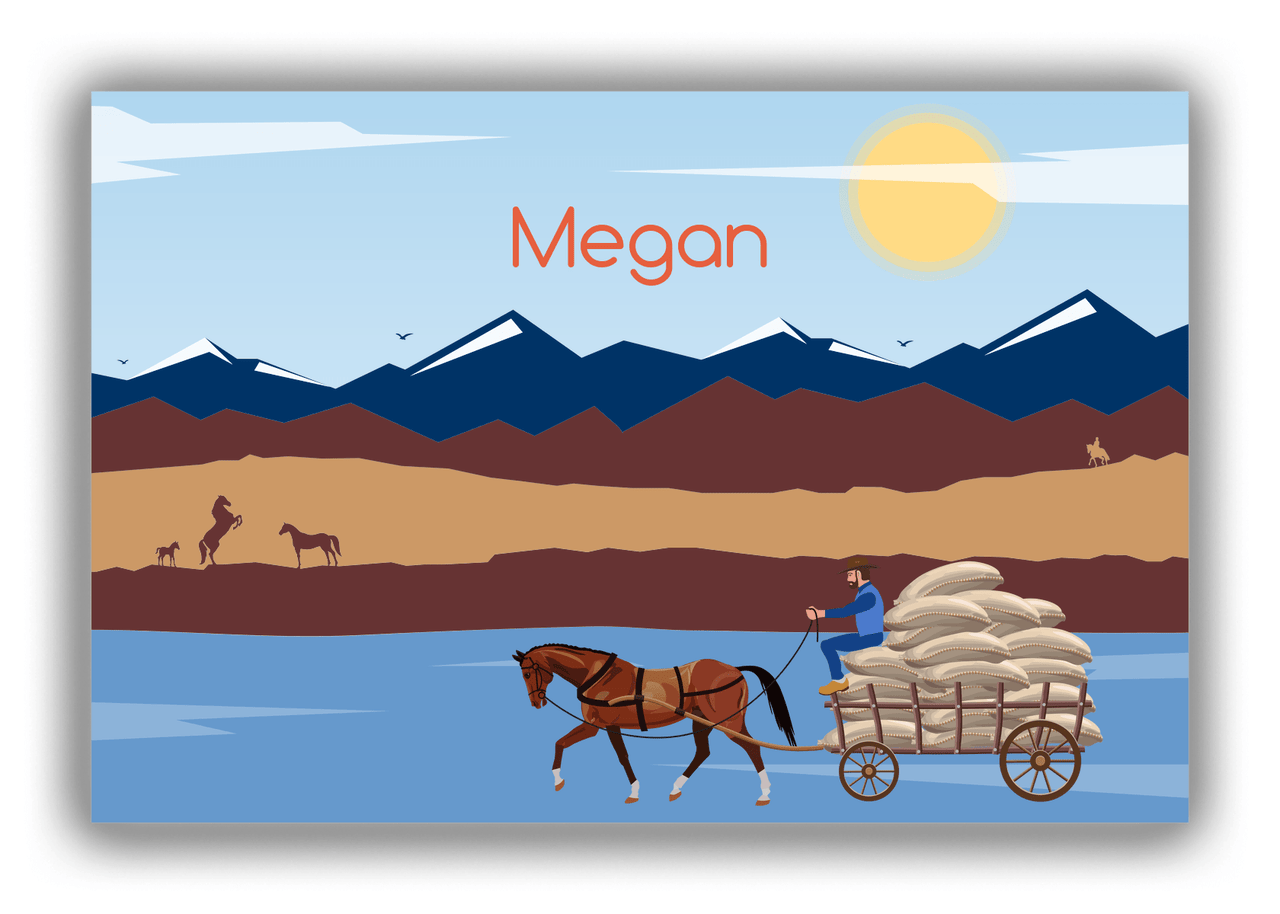 Personalized Horses Canvas Wrap & Photo Print V - Horse Cart IV - Front View