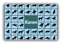 Thumbnail for Personalized Horses Canvas Wrap & Photo Print VII - Horses Squared - Blue Background - Front View