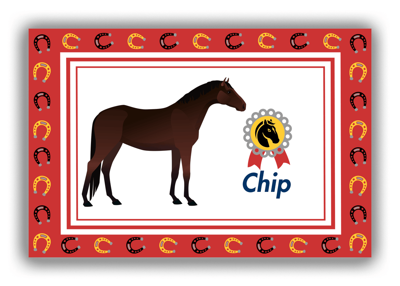Personalized Horses Canvas Wrap & Photo Print IX - Dark Bay Horse - Front View