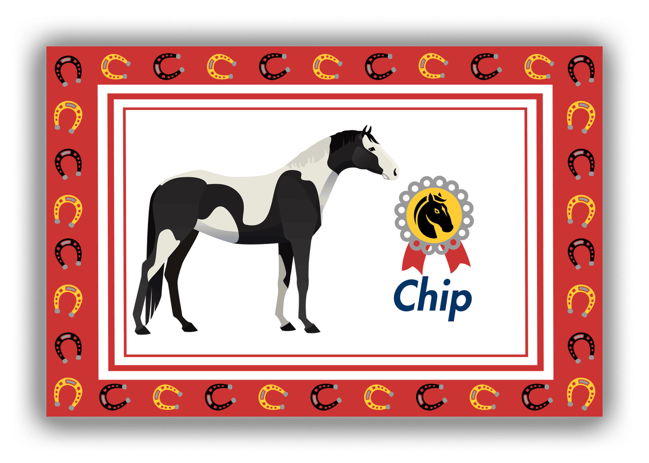 Personalized Horses Canvas Wrap & Photo Print IX - Piebald Horse - Front View