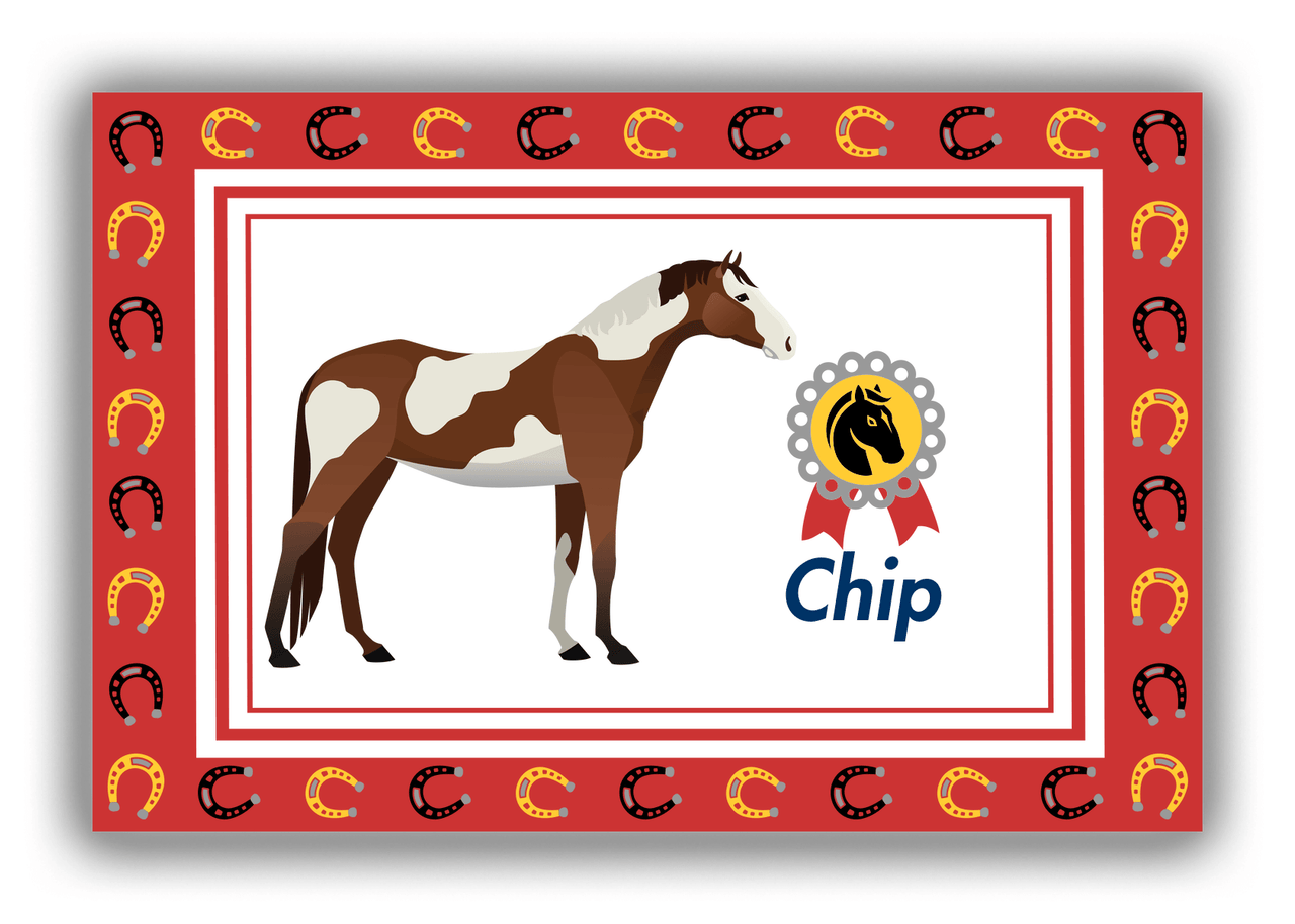 Personalized Horses Canvas Wrap & Photo Print IX - Skewbald Horse - Front View