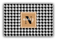 Thumbnail for Personalized Houndstooth Canvas Wrap & Photo Print I - Black with Square Nameplate - Front View