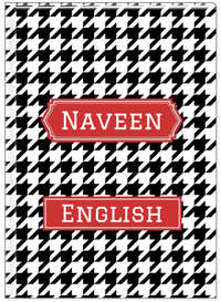 Thumbnail for Personalized Houndstooth I Journal - Black and White - Decorative Rectangle Nameplate - Front View