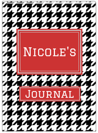 Thumbnail for Personalized Houndstooth I Journal - Black and White - Rectangle Nameplate - Front View