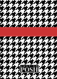 Thumbnail for Personalized Houndstooth I Journal - Black and White - Ribbon Nameplate - Back View