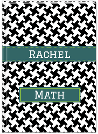 Thumbnail for Personalized Houndstooth II Journal - Black and White - Ribbon Nameplate - Front View